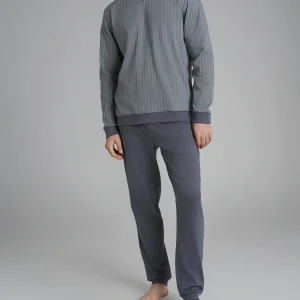 Pigiama spigato con scollo a V in interlock di cotone - Fant. Turbulence Spigato