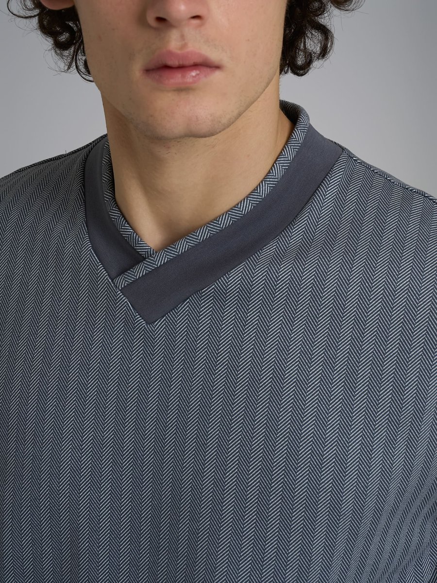 Pigiama spigato con scollo a V in interlock di cotone - Fant. Turbulence Spigato - immagine 4