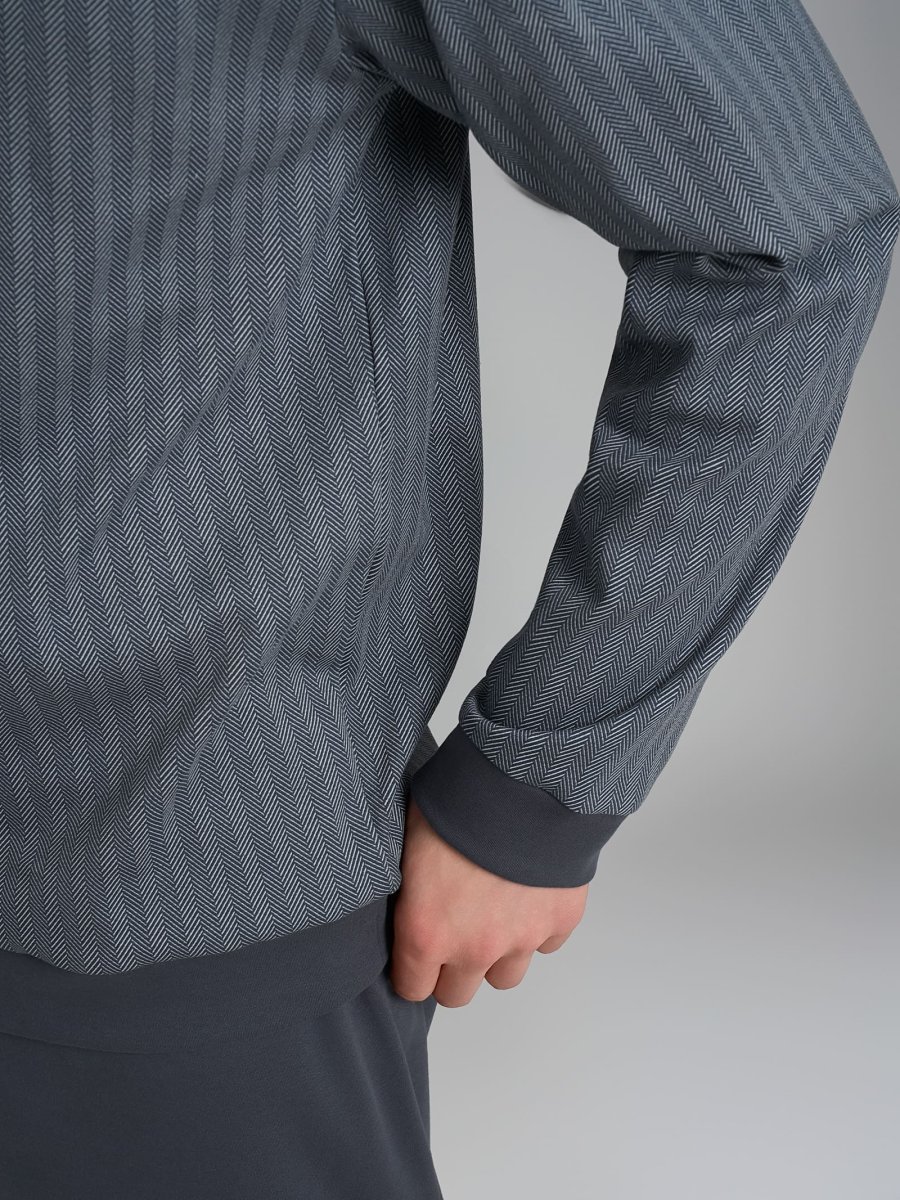 Pigiama spigato con scollo a V in interlock di cotone - Fant. Turbulence Spigato - immagine 5