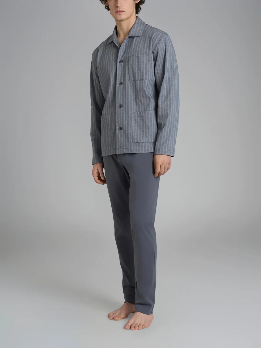 Pigiama spigato aperto in interlock di cotone 58-60 - Fant. Turbulence Spigato - immagine 2