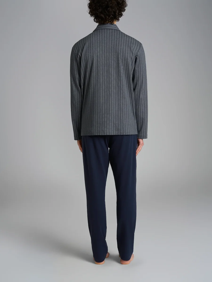 Pigiama spigato aperto in interlock di cotone 44-56 - Fant. Notte Spigato - immagine 3