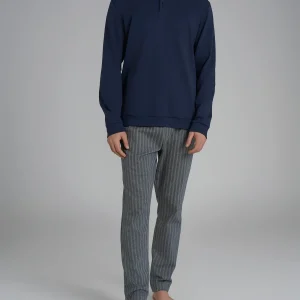 Pigiama spigato a serafino in interlock di cotone 58-60 - Fant. Notte Spigato