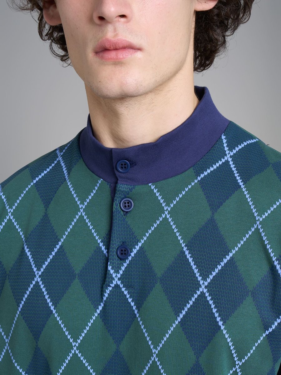 Pigiama tartan con collo lupetto in interlock di cotone - Fant. Trekking Green - immagine 4