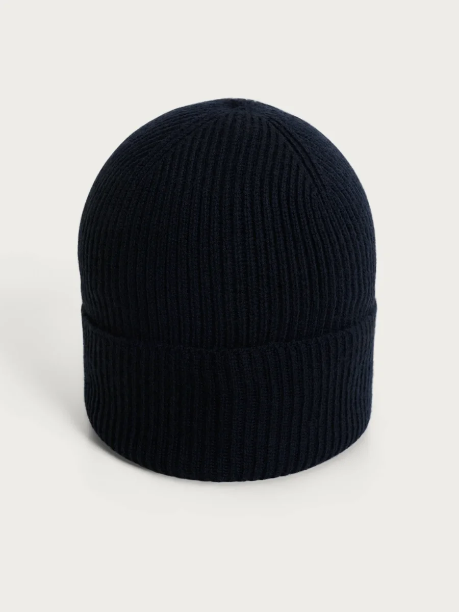 Berretto Unisex in costa inglese in Merino Soft - Nero