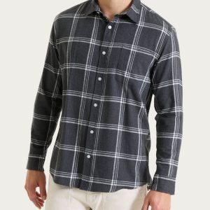 Camicia tartan in Cotton Flannel - Fant.Antracite