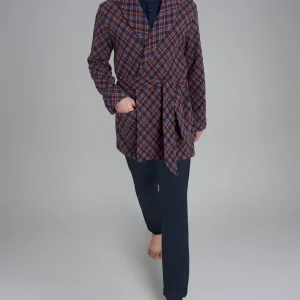 Vestaglia tartan corta in Cotton Eco Pile - Fant.Outer Space