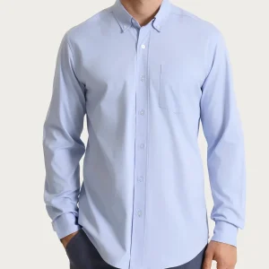 Camicia button down in Oxford Double Twisted - Brunnera Blue