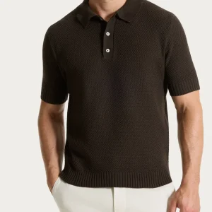 Polo con manica corta a punto maglia in Puro Cotone - Chocolate Torte
