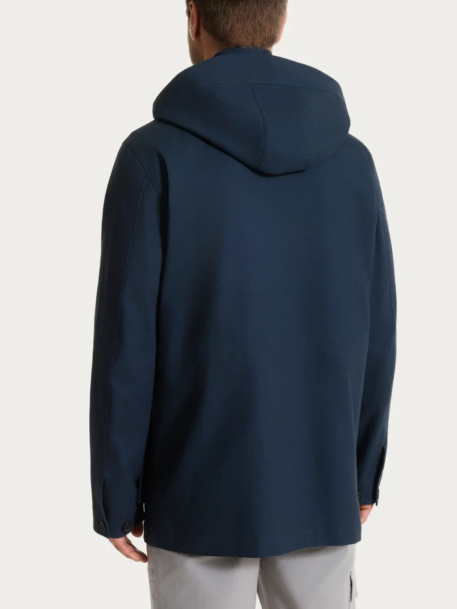 Cappotto con cappuccio In Canvas Stretch - Outer Space - immagine 3