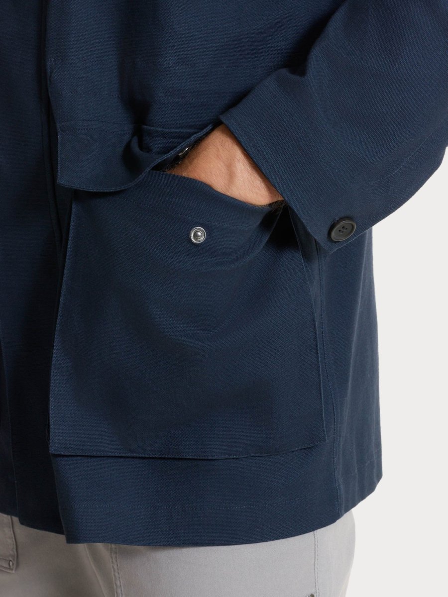 Cappotto con cappuccio In Canvas Stretch - Outer Space - immagine 7