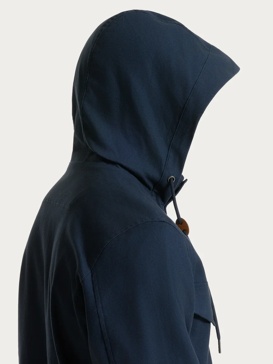 Cappotto con cappuccio In Canvas Stretch - Outer Space - immagine 8