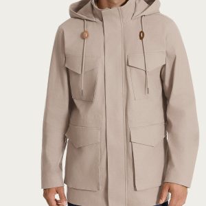 Cappotto con cappuccio In Canvas Stretch - String