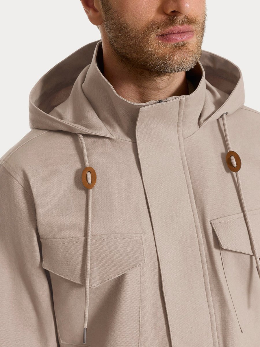 Cappotto con cappuccio In Canvas Stretch - String - immagine 4