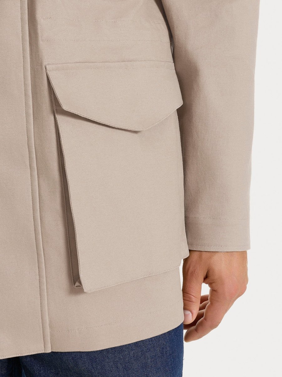 Cappotto con cappuccio In Canvas Stretch - String - immagine 5