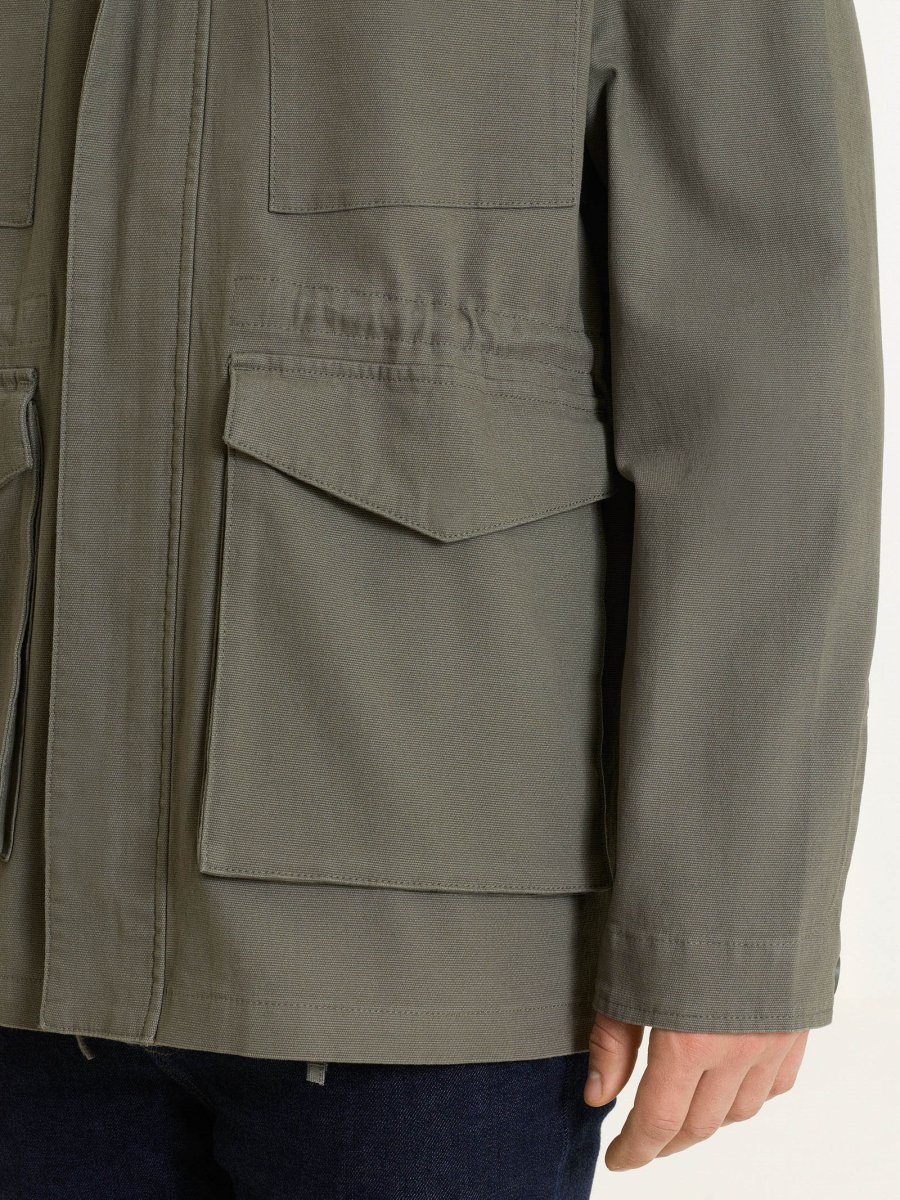 Cappotto con cappuccio In Canvas Stretch - Seagrass - immagine 8