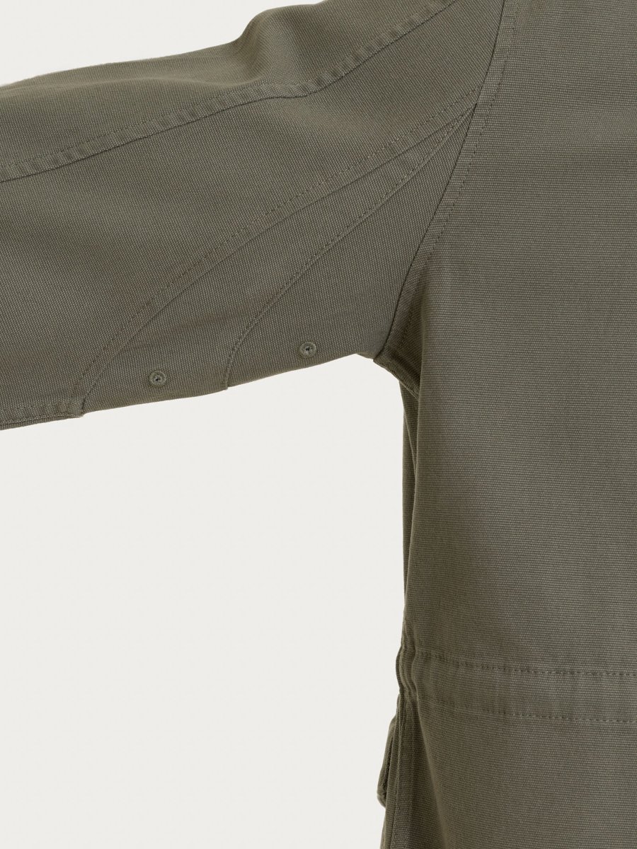 Cappotto con cappuccio In Canvas Stretch - Seagrass - immagine 9