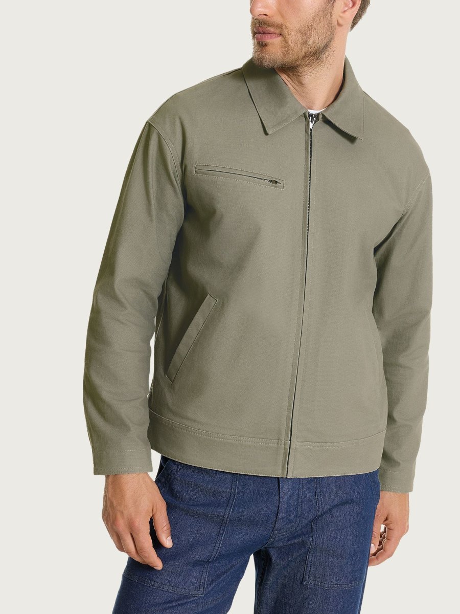 Giacca con zip in Canvas Stretch - Seagrass - immagine 2