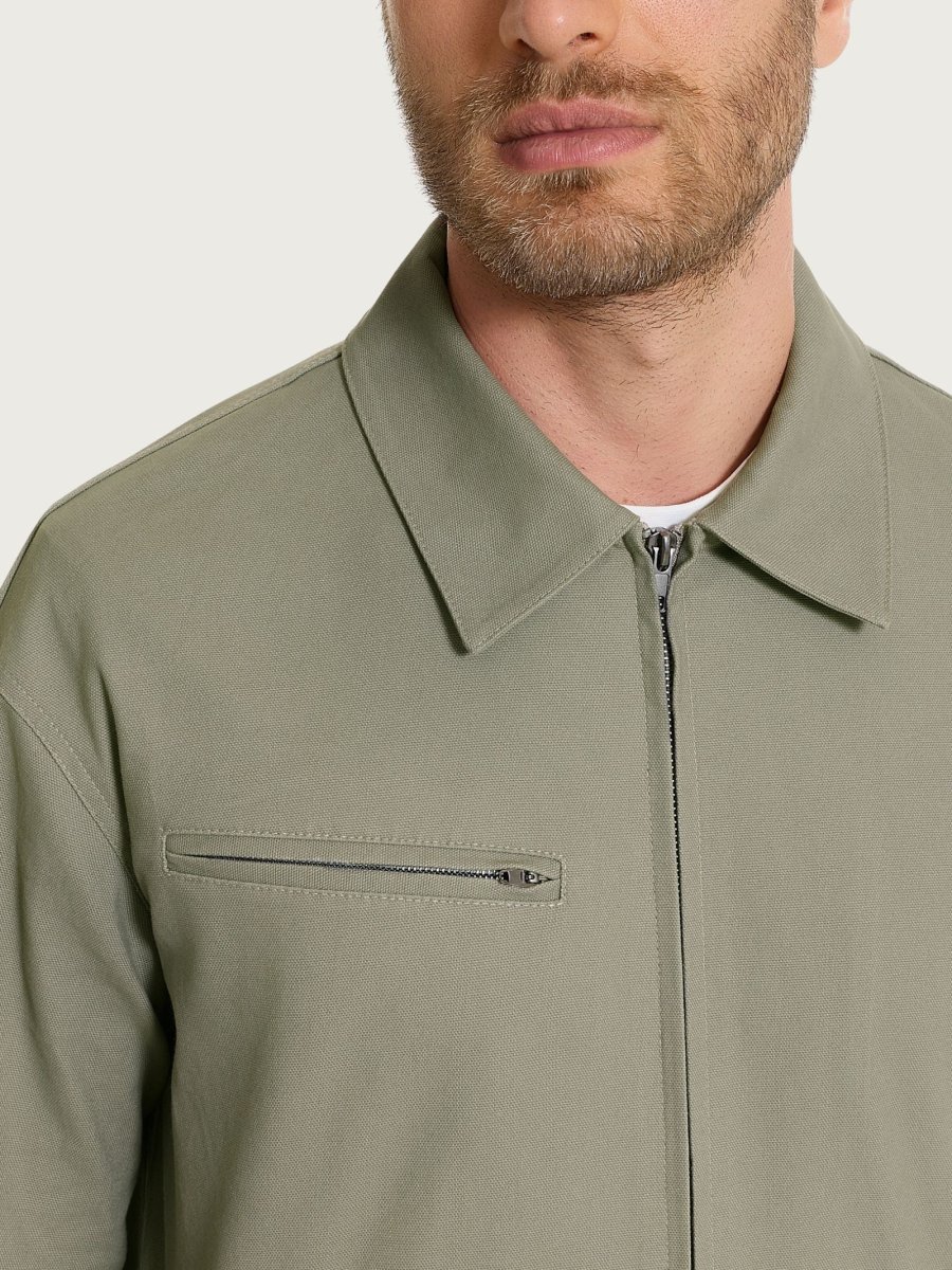 Giacca con zip in Canvas Stretch - Seagrass - immagine 4