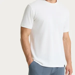 T-shirt girocollo in Cotone Piquet Double Mercerized - Bianco