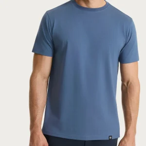 Maglietta girocollo in Jersey Double Mercerized - Vintage Indigo