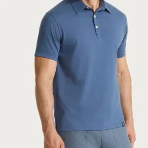 Polo a manica corta in Jersey Double Mercerized - Vintage Indigo
