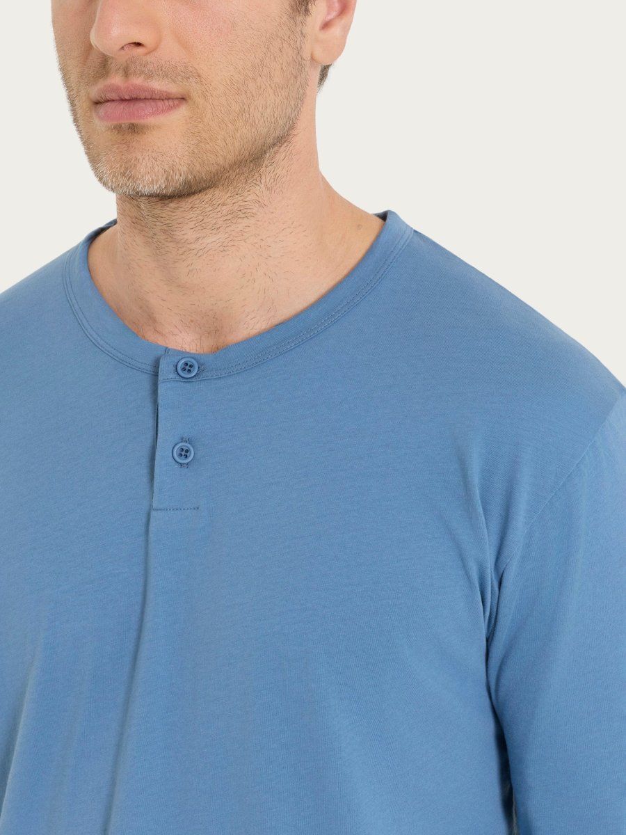 Pigiama tartan a serafino in Jersey di Cotone - Fant. Coronet Blue - immagine 4