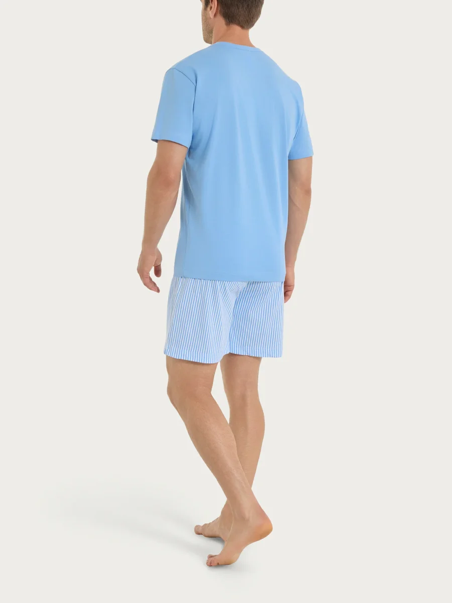 Pigiama trittico a righe con girocollo in Jersey di Cotone - Fant.Bianco - immagine 4