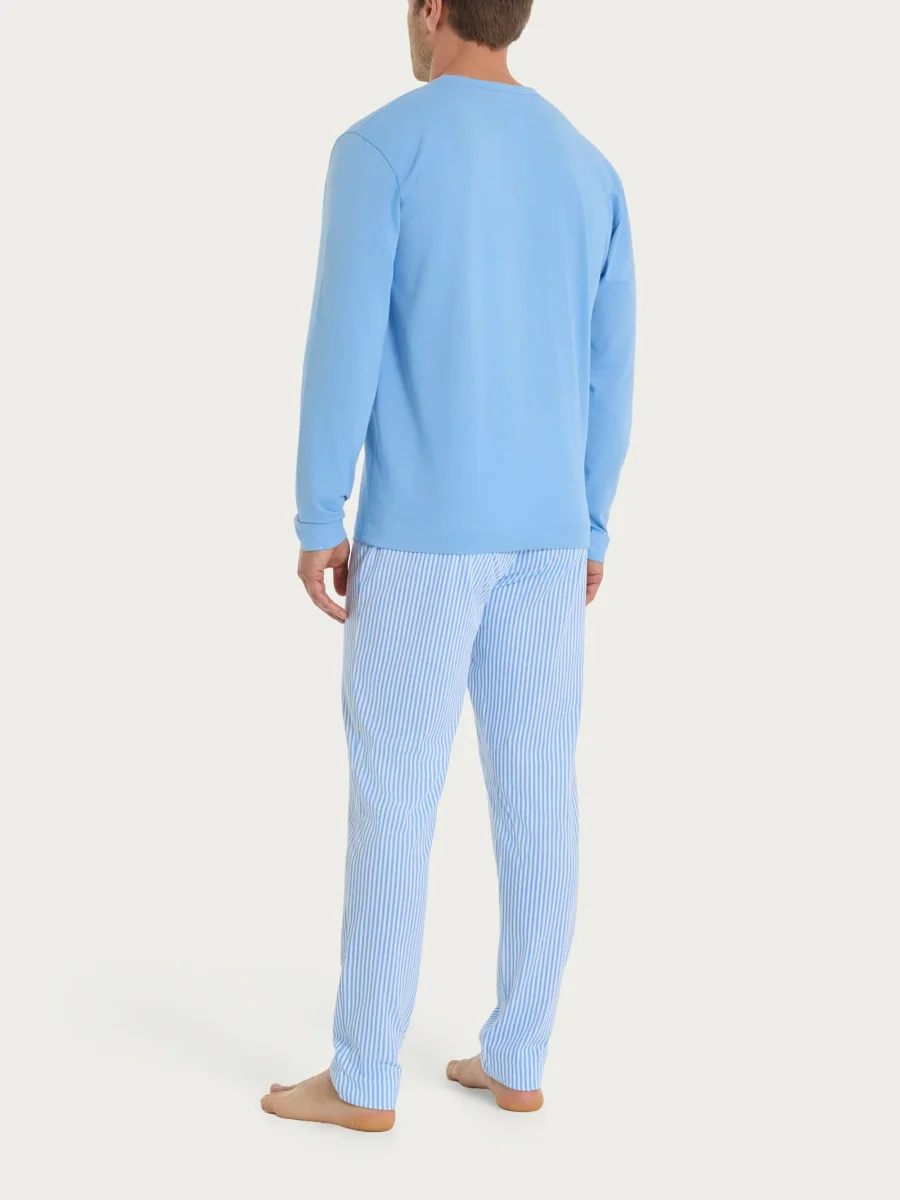 Pigiama trittico a righe con girocollo in Jersey di Cotone - Fant.Bianco - immagine 5