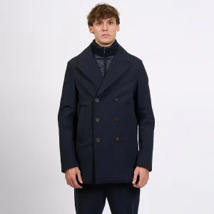 Caban doppio petto in tessuto tecnico