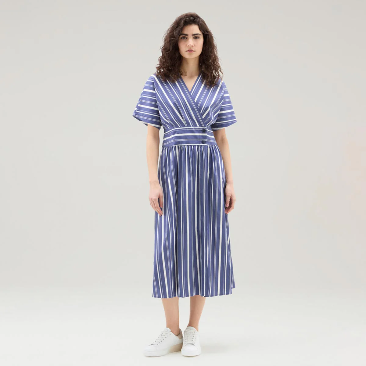 Vestito a righe in popeline di misto cotone - immagine 2