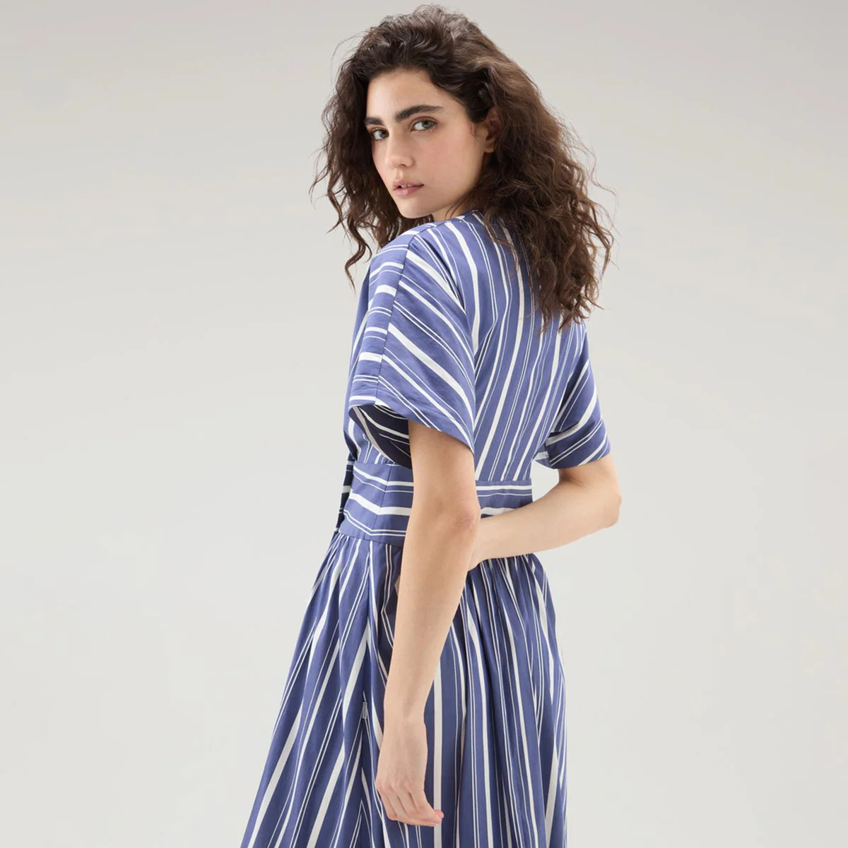 Vestito a righe in popeline di misto cotone - immagine 4