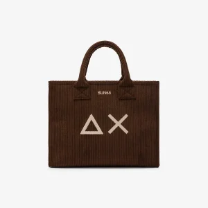 Borsa shopping bag in velluto a coste