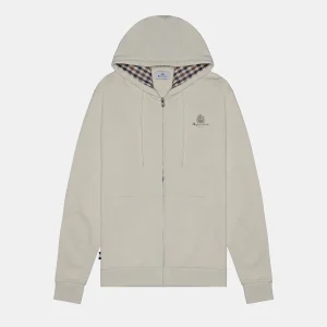 Felpa in cotone full zip con cappuccio