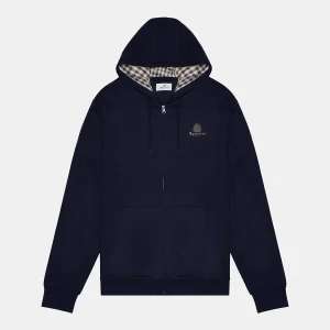 Felpa in cotone full zip con cappuccio