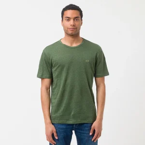 T-shirt verde in lino