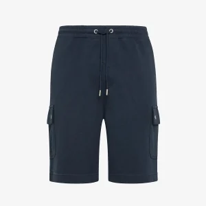 Bermuda in felpa cargo blu