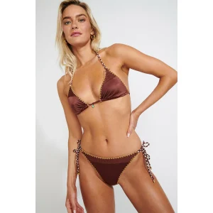 Bikini con lurex marrone