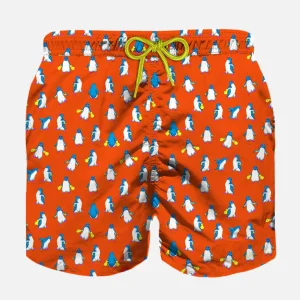 Boxer mare con micro stampa pinguini