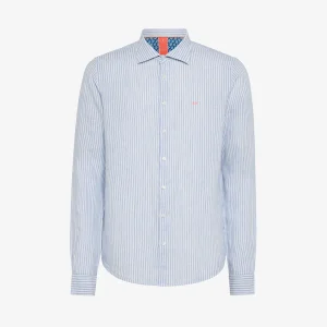 Camicia a righe in lino