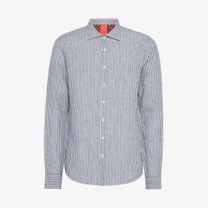 Camicia a righe in lino