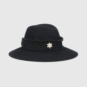 Cappello in feltro con swarovski