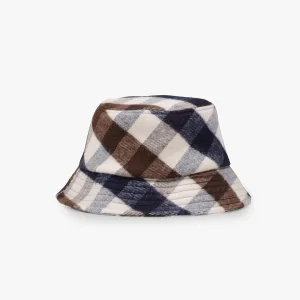 Cappello a pescatore a quadri in lana