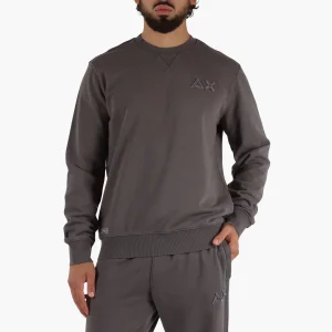 Felpa girocollo in cotone effetto vintage