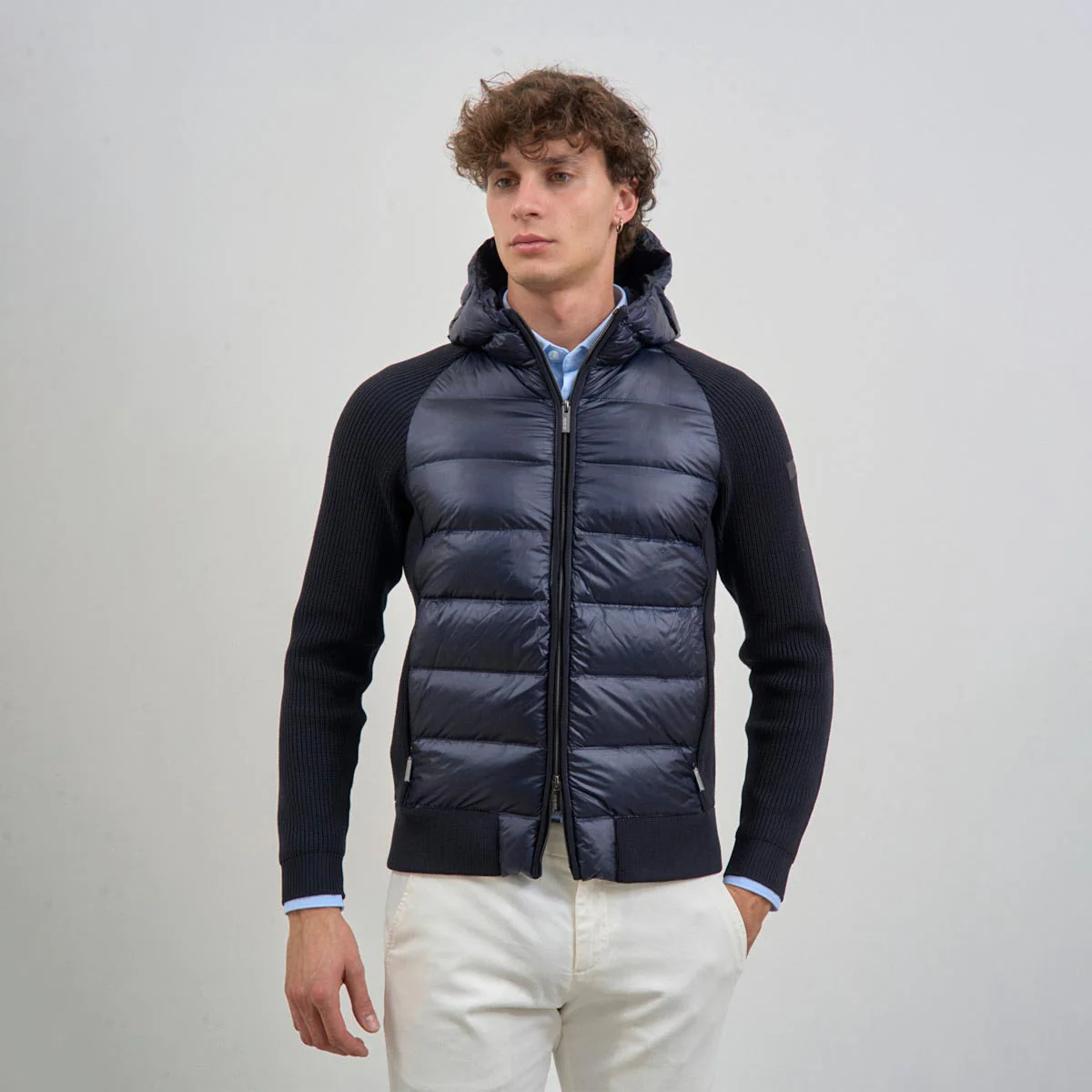 Giubbotto in maglia e piumino
