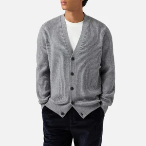 Cardigan a coste in lana