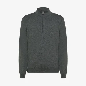 Maglia in lana e cotone con zip