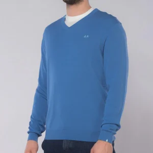 Maglioncino scollo a V azzurro