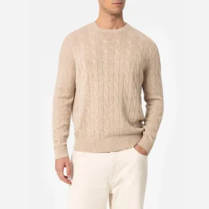 Maglione a trecce in lana