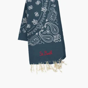 Telo mare stampa bandana blu