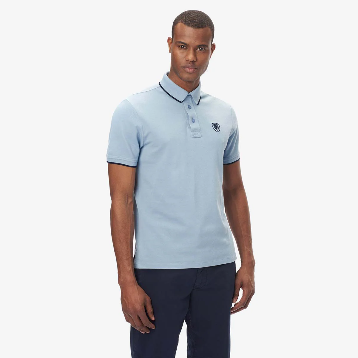 Polo con bordino azzurra Blauer USA - immagine 2